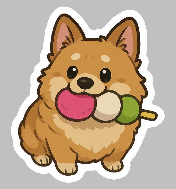 AIで作成したイラストを元に、フルカラーステッカーの輪郭カットで製作しました。