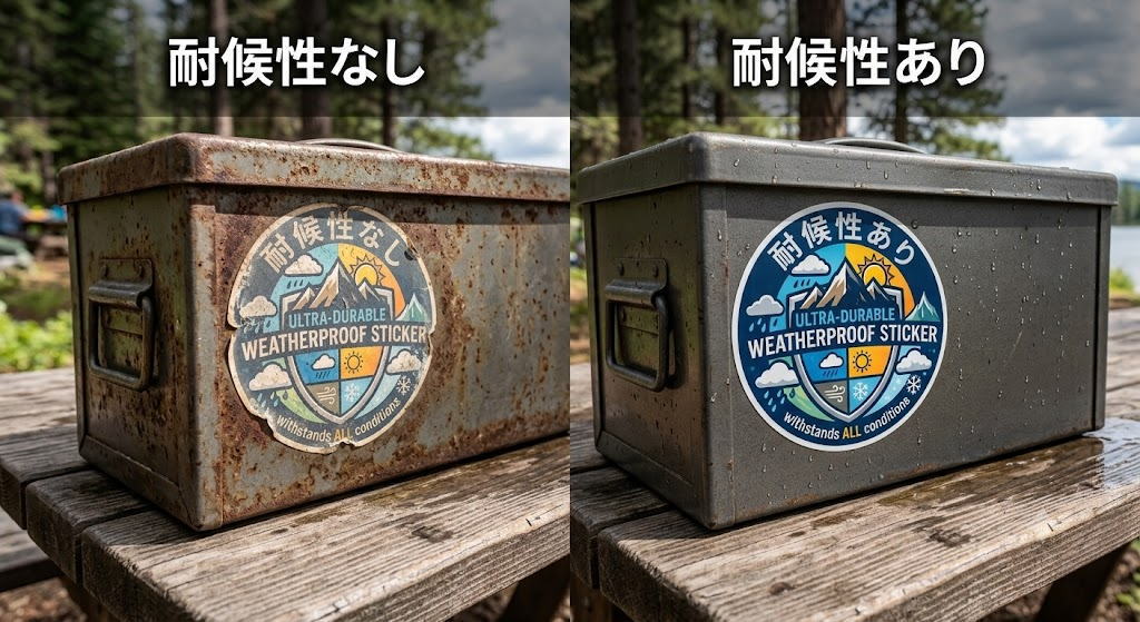 耐候性のアリ、ナシの比較画像